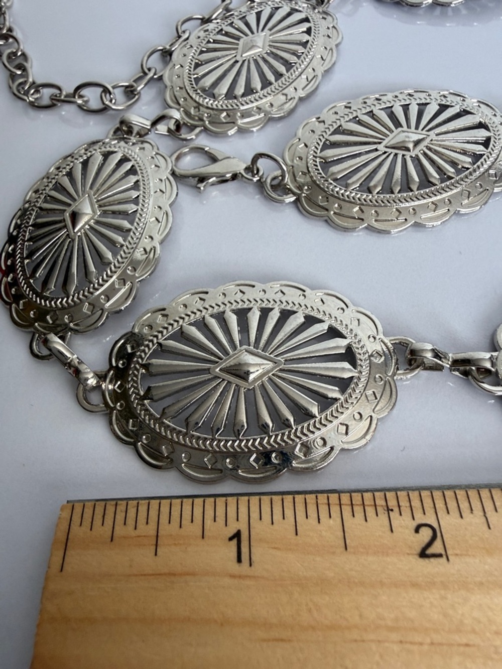 Vintage-Inspired Silver Concho Belt - Picture 6 of 8